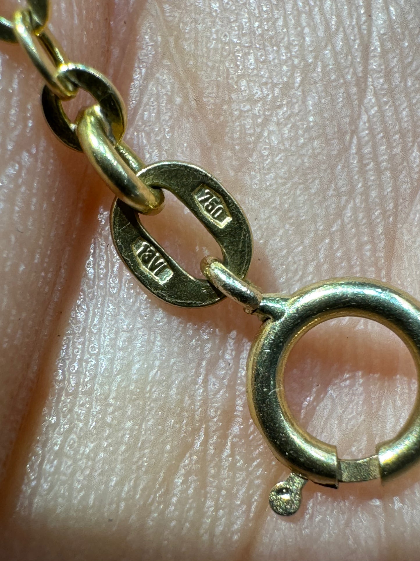 750 18k Gold Retro Cable Link Chain Necklace Solid Nice 21 Inch 6.7 Grams