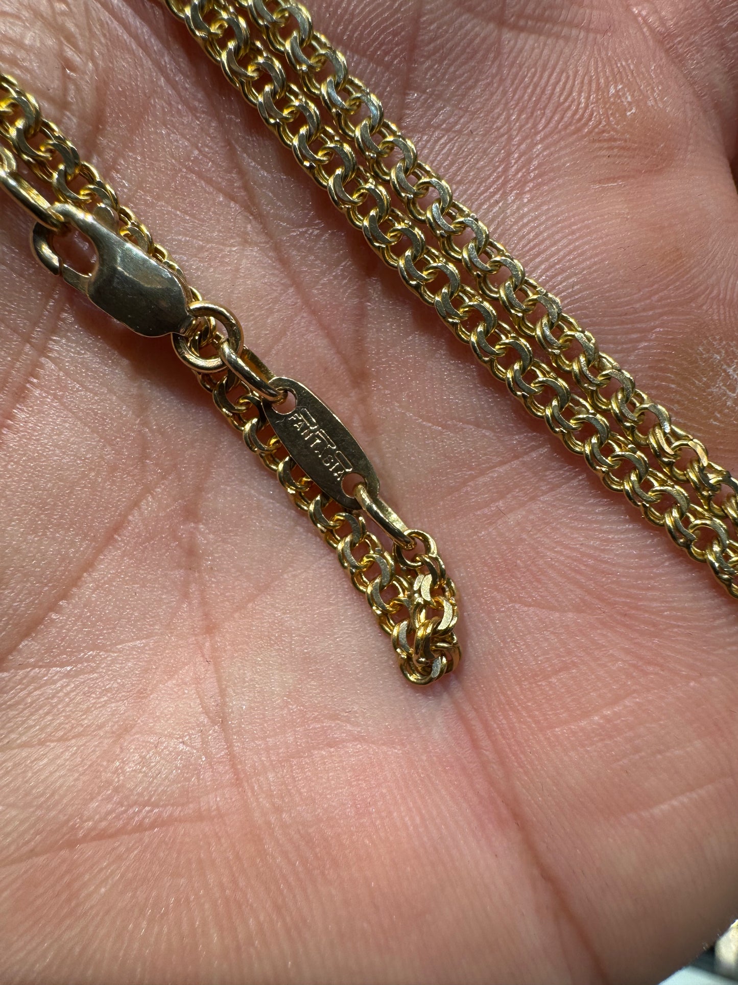 18k 750 Solid Gold Chain Necklace Nice 13.5 Grams 23 Inch