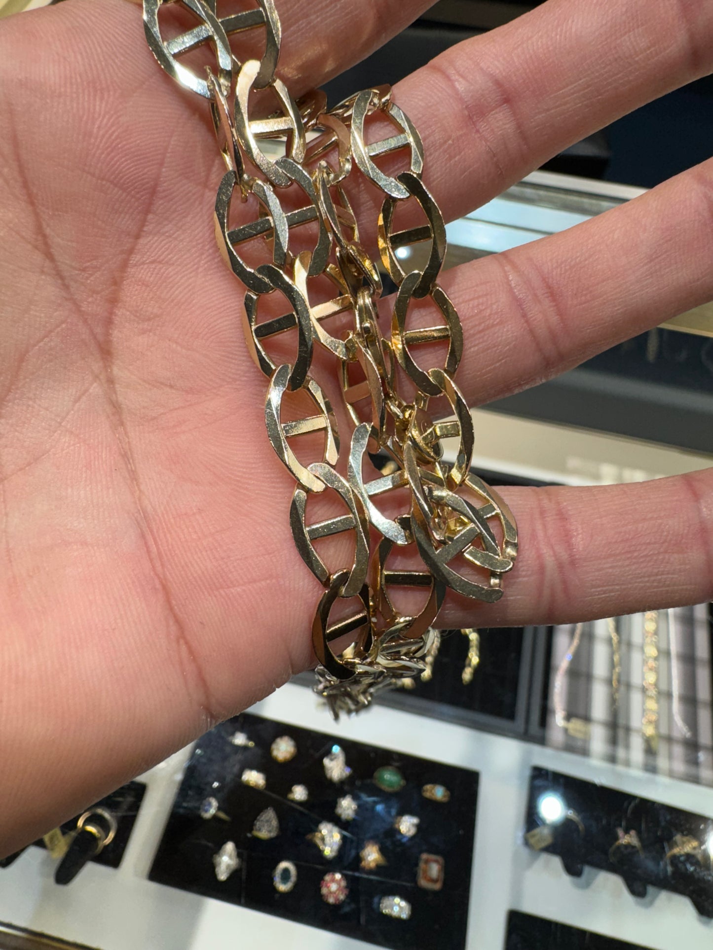 10k Gold Mariner Link Necklace Heavy Nice 35.6 Grams 7mm Excellent