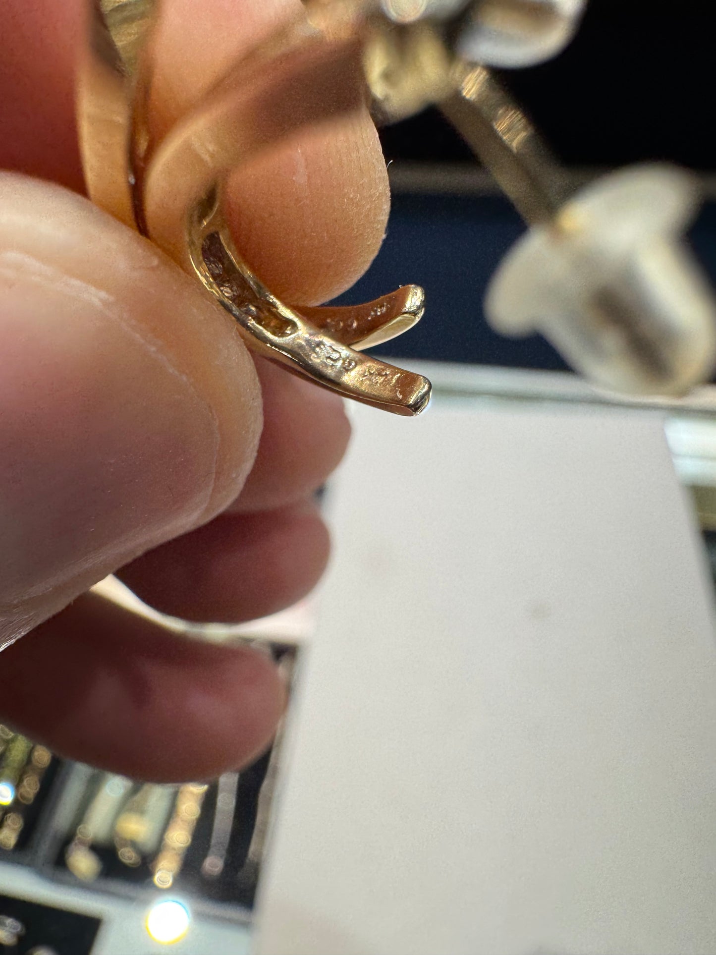 14k Gold Diamond Half Hoop Earrings  1/3 Carat Nice 3.3 Grams