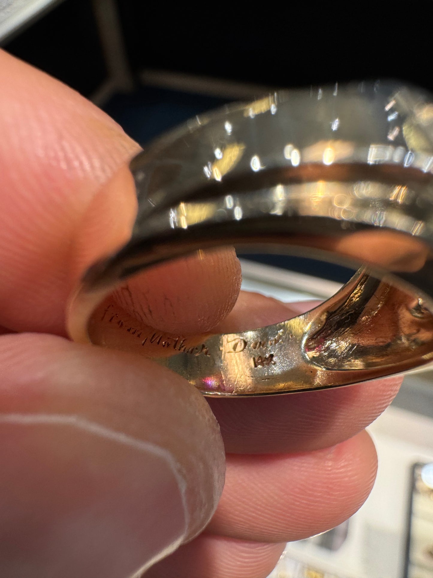 14k Mens Diamond Pinky Ring Mine Cut Size 8.25 F/i1 Natural Nice .78 Carats