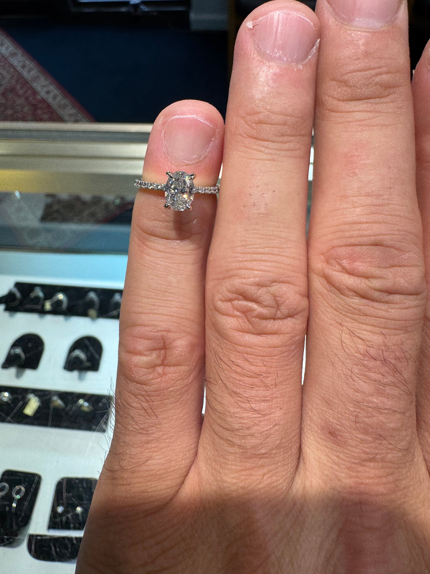 GIA Certified 18k Gold Oval Diamond Engagement Ring .85 Carats