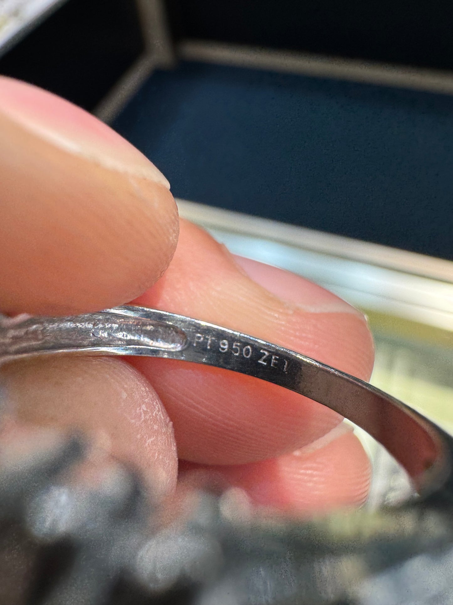 Platinum 950 Past Present Future Diamond Ring 1.50 Carats I/J Si2 Size 7 Natural