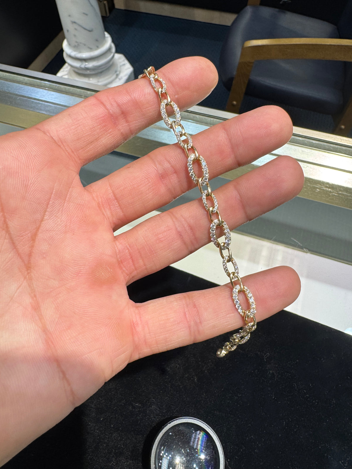 14k yellow gold 1.6 carat diamond tennis bracelet Natural.