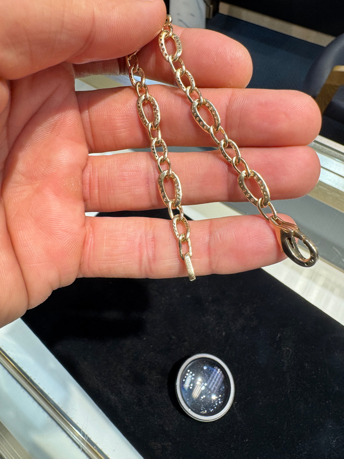 14k yellow gold 1.6 carat diamond tennis bracelet Natural.