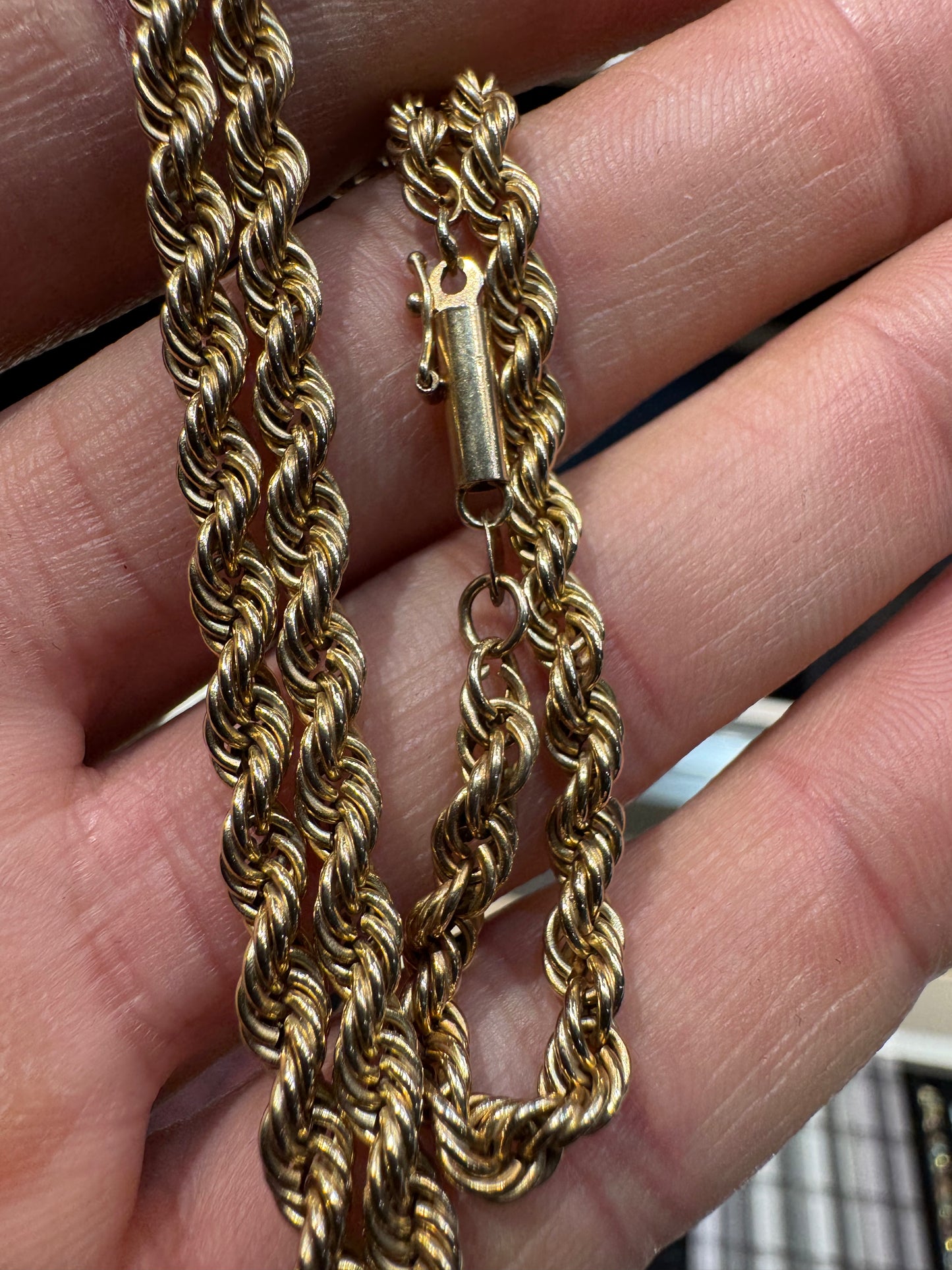 14k Gold Rope Chain 19 Inch 12.4 Grams 4mm Nice