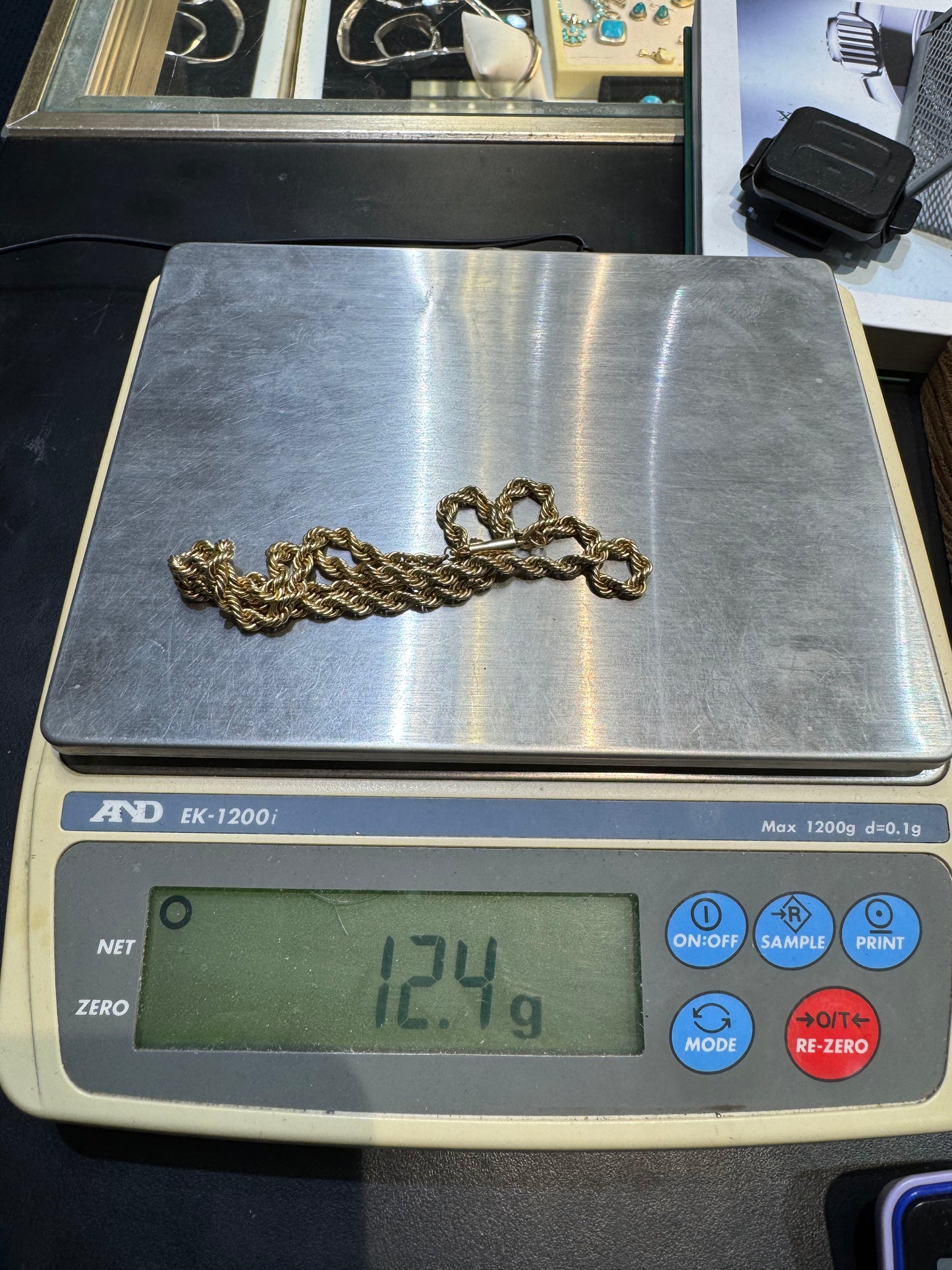 14k Gold Rope Chain 19 Inch 12.4 Grams 4mm Nice